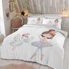 Modern Lovely Princess Kids Bedding Set Twin Size Microfiber Cartoon Unicorn Swan Ballet Girl Print Duvet Cover With Pillowcases