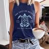 Hot Selling Sleeveless Crew Neck Vest - THE EST Print Spring/Summer Pullover Top