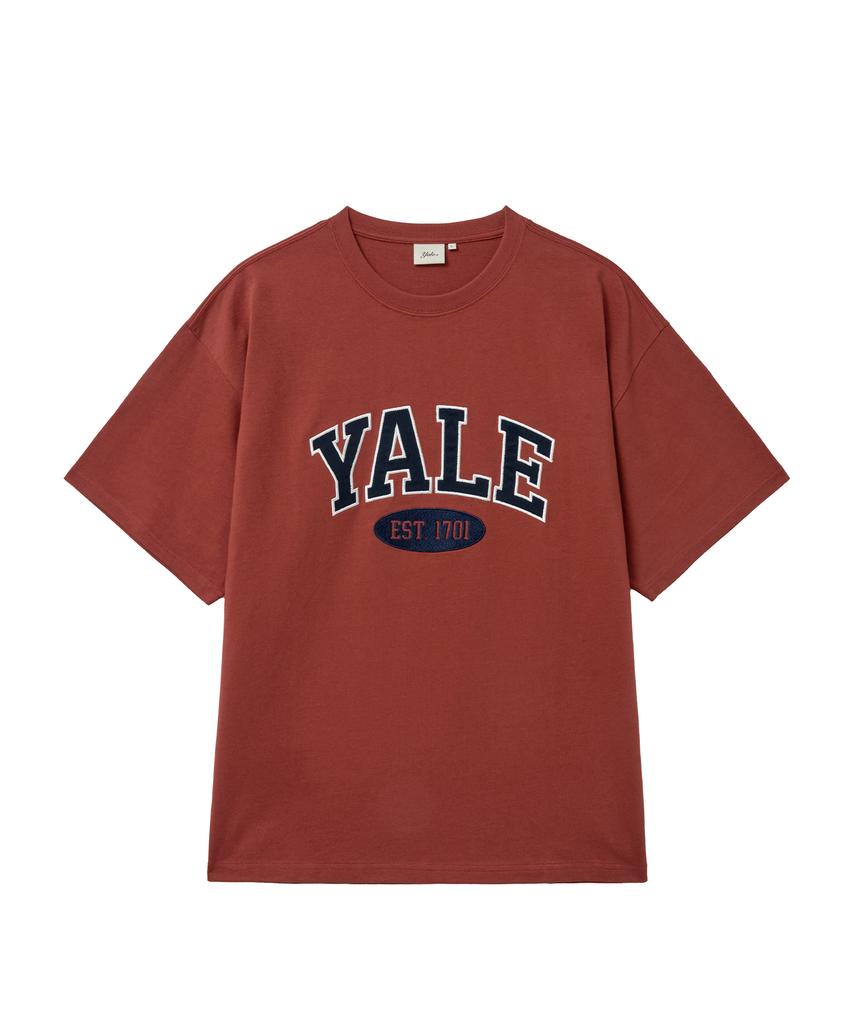 YALE Two-Tone Arch Short Sleeve T-Shirt_Coral