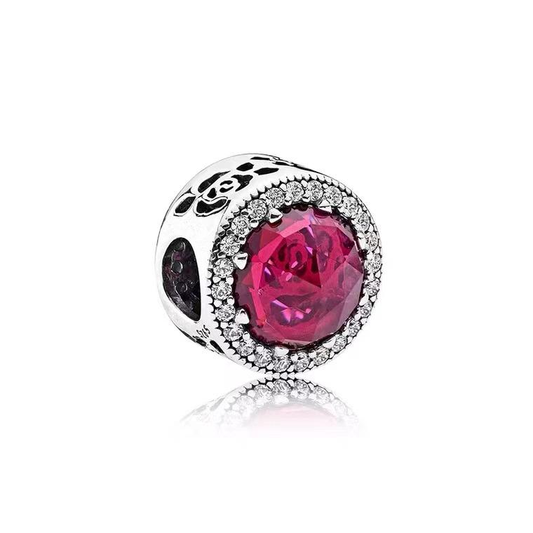 NEW Sparkling Red Series Charm Bead Clip Fit Original Silver Bracelet DIY Jewelry Christmas Gift Reindeer Motorcycle Dangle