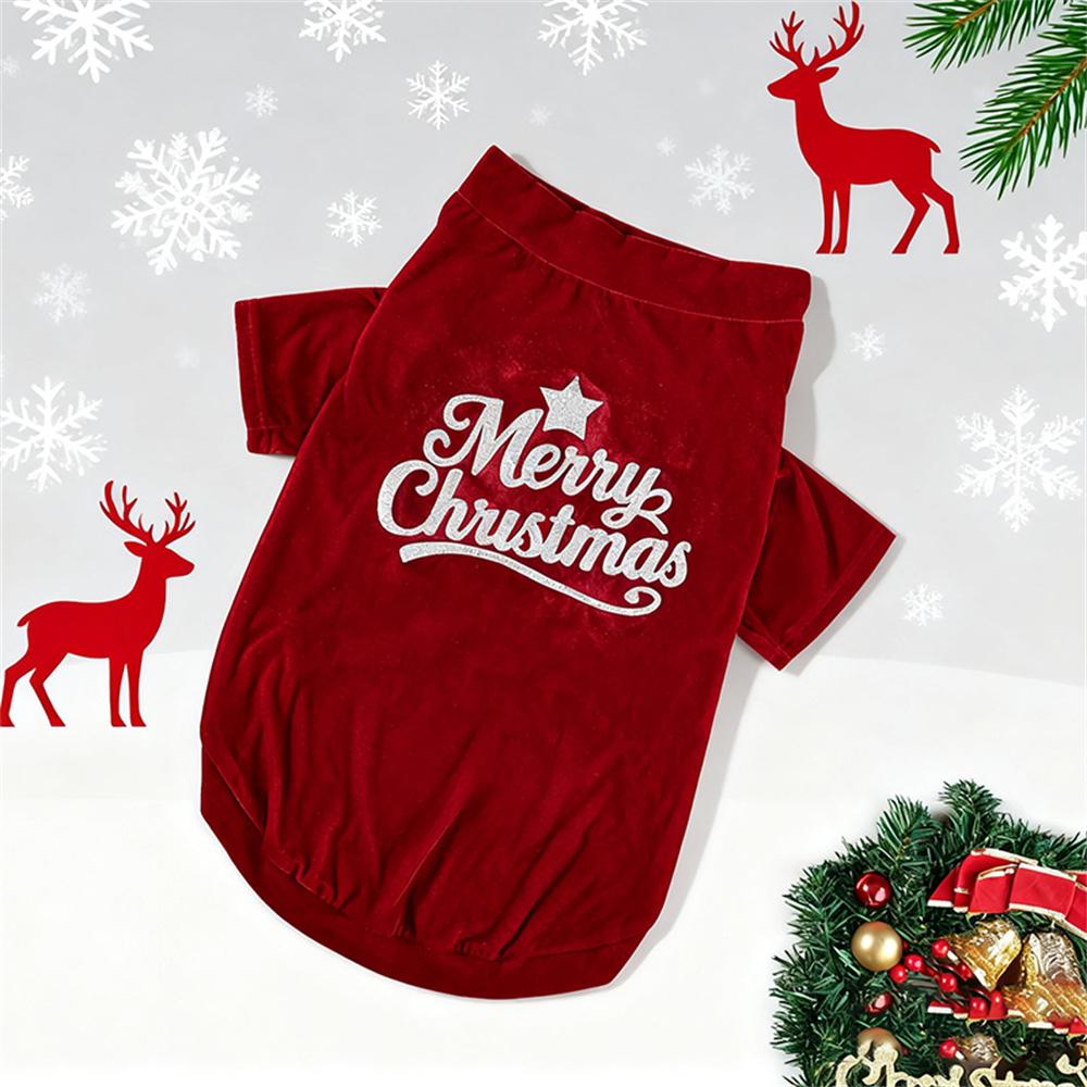 

Christmas Big Dog Pullovers Autumn Winter Warm Pet Clothes for Medium Large Dogs Samoyed Husky Sweater mascotas Velvet Clothing XL-advise 6-8kg червоний