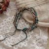 Elegant Double Layered Crystal Pearl Beaded Bracelet for Women Chic Beads Wrap Pendant Bangle Wedding Party Jewelry