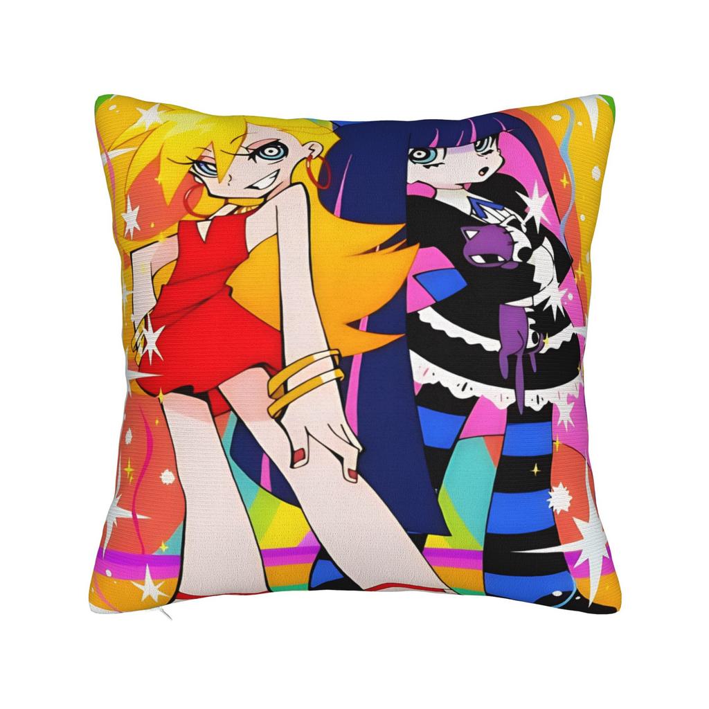 Panty Stocking with Garterbelt Square Pillow Case Cartoon Cushion Covers Custom Zipper Decor Pillowcase for Living Room 40x40cm