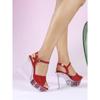 Versatile Wedge Heel Sandals Women's Summer New Sexy Crystal Transparent High Heels Heel Wedge Heel Sandals LFD-1108-4