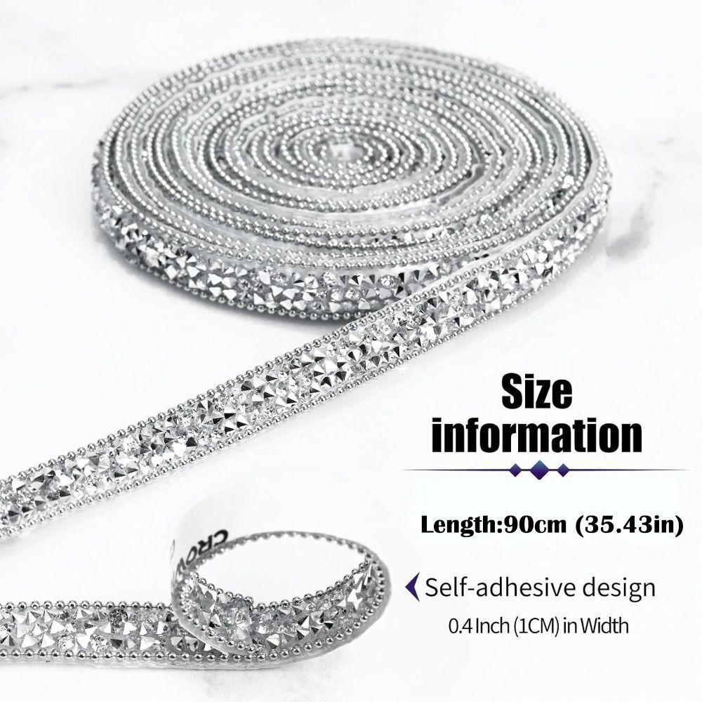 Self Adhesive Crystal Rhinestone Sticker DIY Sticker Bling Crystal Rhinestone Ribbon 1cm Width Diamond Ribbon