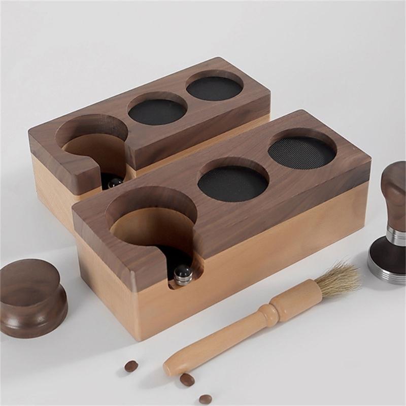 Coffee Tamper Holder Espresso Tamping Station Coffee Tools Rack Coffee Accessories Wood Materoal Gift for Coffee Lover