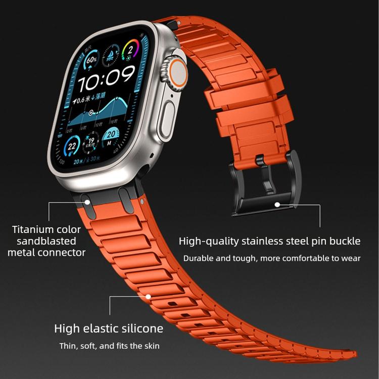 Reinforced I‑Shape Texture Soft Silicone Replacement Watch Band Strap For Apple Watch 38/40/41/42mm