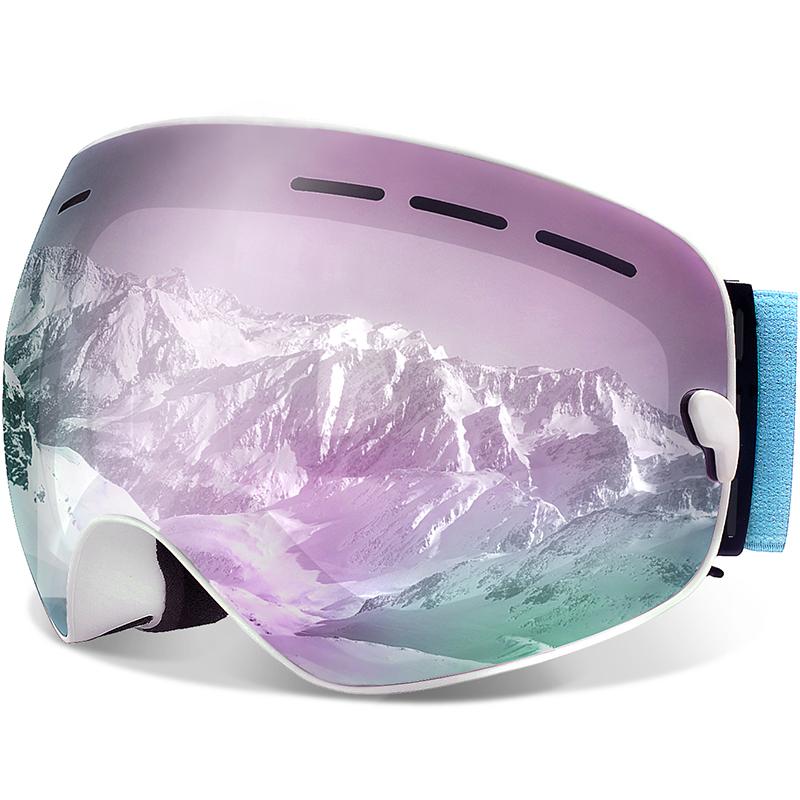 Ski Goggles Winter Snow Sports Anti-fog UV Protection for Men Women Youth Interchangeable Lens Premium Goggles