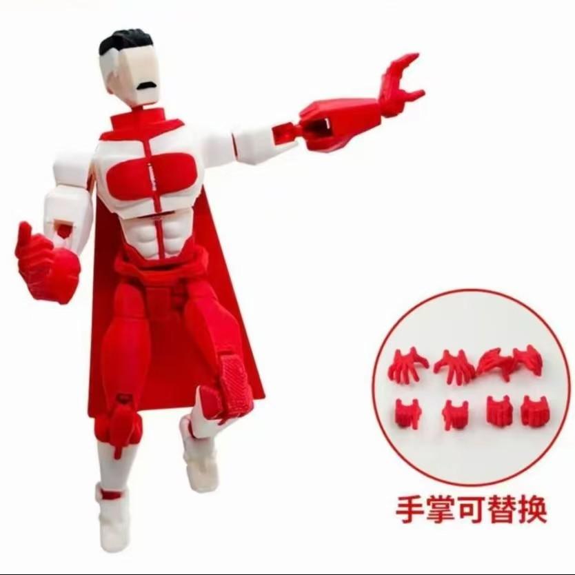 3D Printed Invincible Boy Invincible Mark Titan13 T13 Dummy13 Multi-Jointed Movable Action Figure Desktop Ornament
