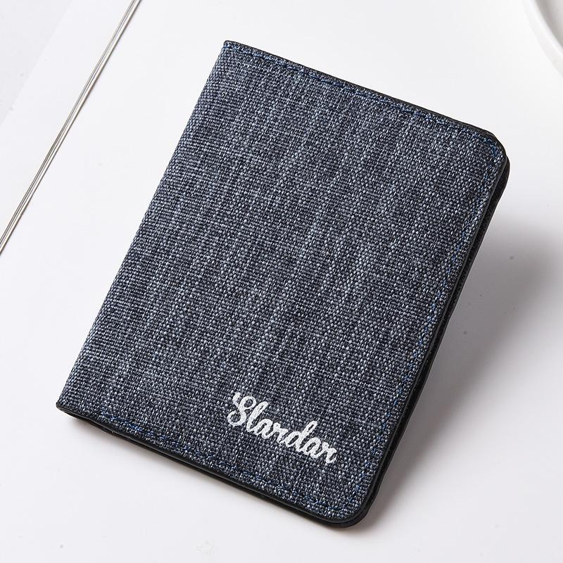 Ultrathin Men's Canvas Wallet - Compact Driver's License and Card Holder