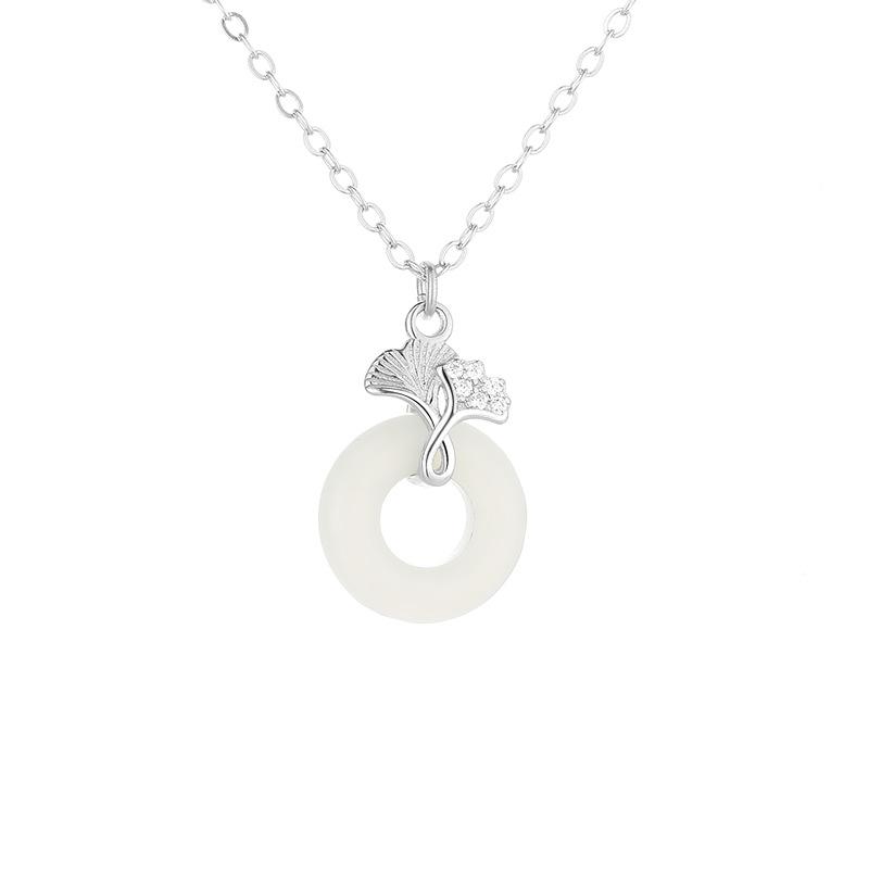 Small Apricot Necklace Women's Light Luxury Niche Design Collarbone Chain Guochao Pendant Necklace