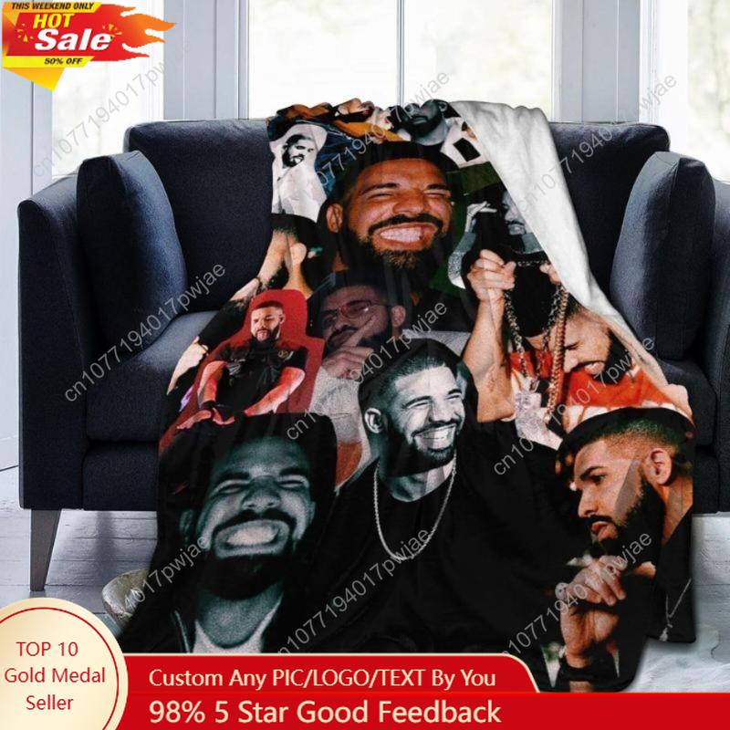 Rapper Singer Drake Ultra Soft Micro Fleece Blanket Air Conditioning Blanket Warm Throw Blanket for Sofa Chair Couch Bed 75X95CM