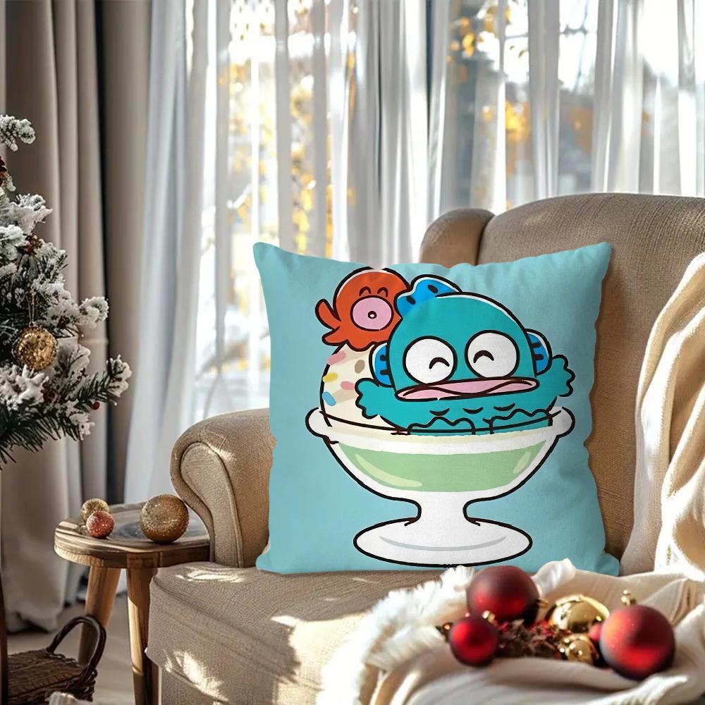 Cartoon Ugly Fish Animation Pillow Case Square Pillow Bedroom Sofa Leisure Comfort Cushion Car Living Room Home Decoration 40X40