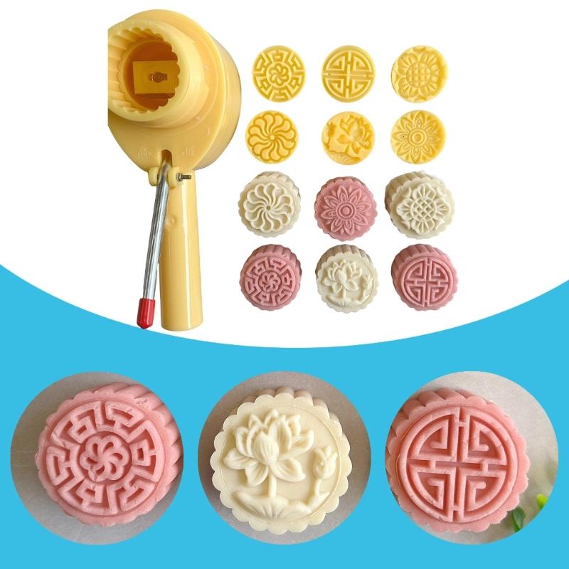 Keksstempel, Mondkuchenformen mit Blumenmuster, Handdruck-Mondkuchenmaker, Backwerkzeug für das Mittherbstfest