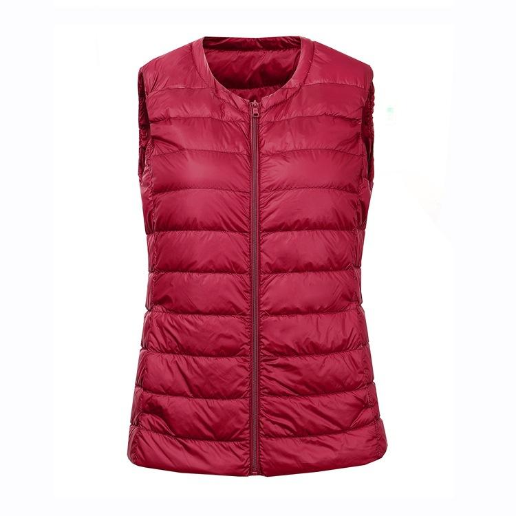 Women's Ultra Light Down Vest Lightweight Waistcoat Female Windproof Warm White Duck Down Sleeveless Down Jacket Coat