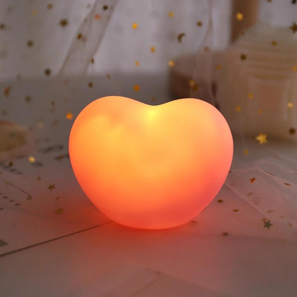 520 Qixi Festival Heart-Shaped LED Night Light - Romantic Bedside Lamp for Valentine's Day