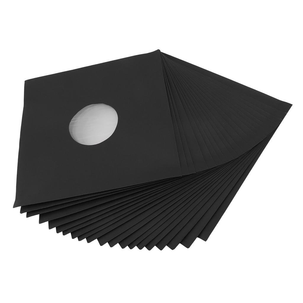 20Pcs 12inch Record Kraft Paper Jackets Matte Black 350gsm Thick Cardboard Record Covers 33 RPM Protective Outer Record