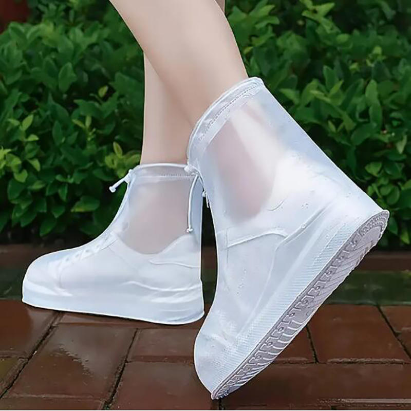 1Pair Anti-slip Wear-resistant Shoe Covers Outdoor Cycling Reusable Foldable Rain Shoe Protectors for Women Men