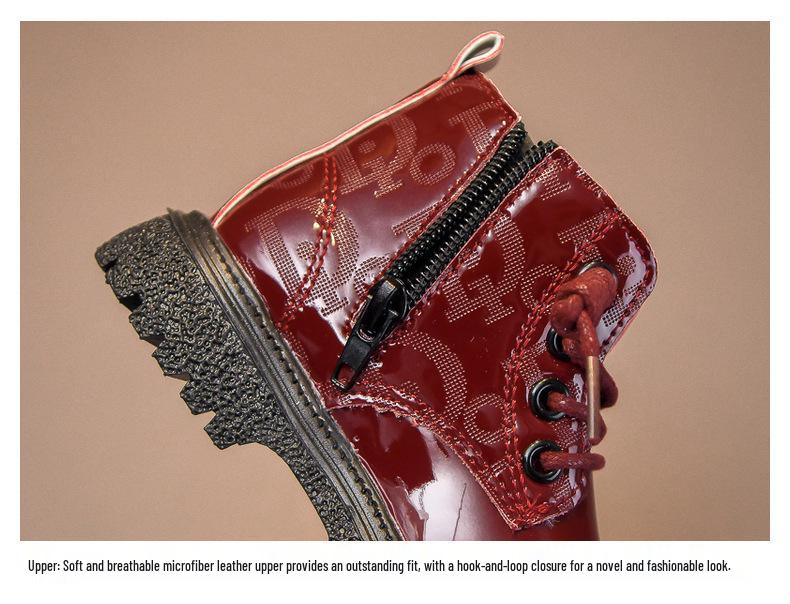 Kinder Lackleder Stiefeletten - Weiche Sohle, Warm, für Kleinkinder, Jungen und Mädchen