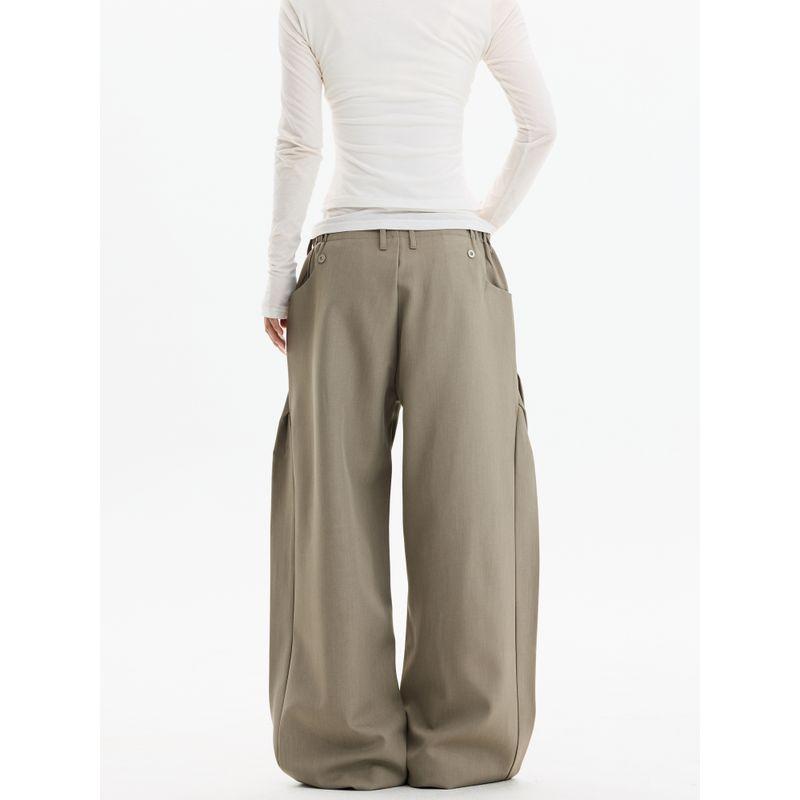 Kisko American-Style High-End Pleated Drape Casual Trousers for Men and Women, Cleanfit Loose Straight-Leg Scimitar Pants