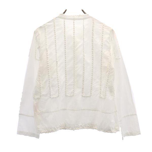 HaaT ISSEY MIYAKE Long Sleeve Band Color Shirt 2 White System Women Used
