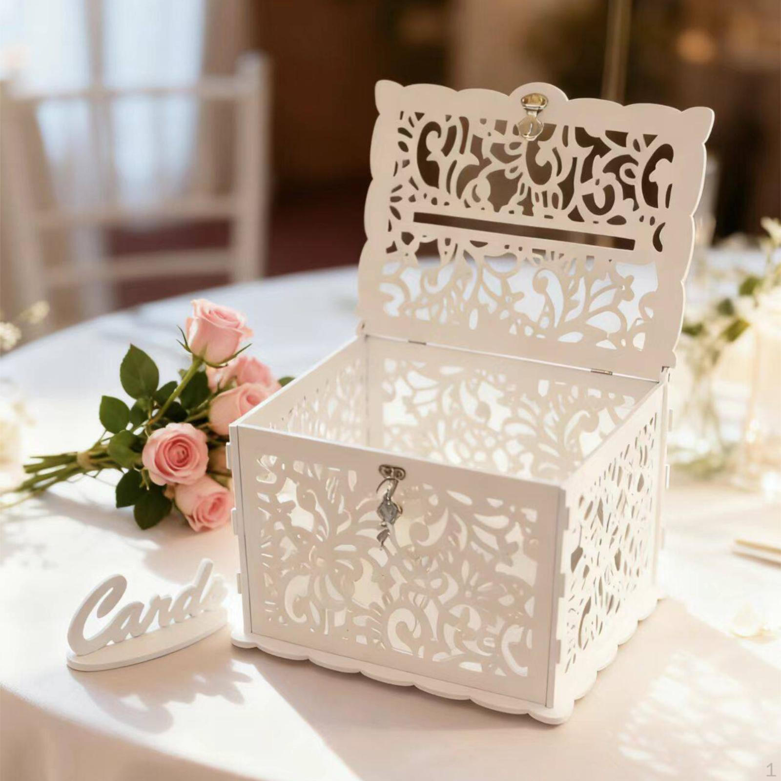 Box Accessories Decorative Hollow Decorations Card Receiving Keepsake Storage for Birthday Party