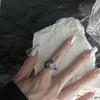 Niche Design Dark Personality Moonstone Open Ring Gemstone Light Luxury High Sense Cold Wind Index Finger Ring