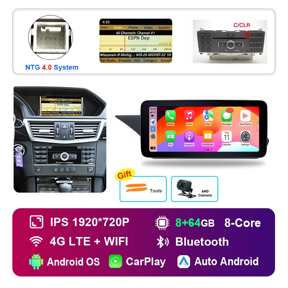 10.25 Inch for Mercedes Benz E Class W212 2009 - 2015 NTG 4.0 4.5 System Android Car Radio Multimedia Player GPS HD Touch Screen