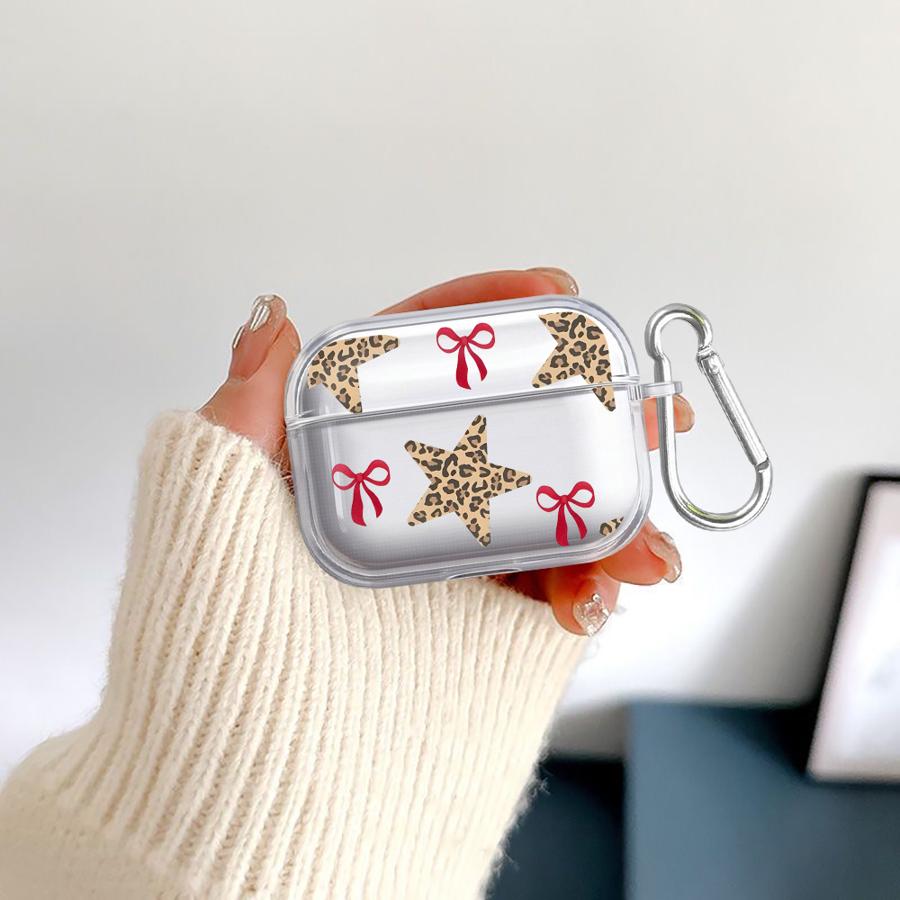 Case For Airpods 2 Pro 3 Pro2 4 1 Pro3 Clear Earphone Cases Cover Leopard Love Star