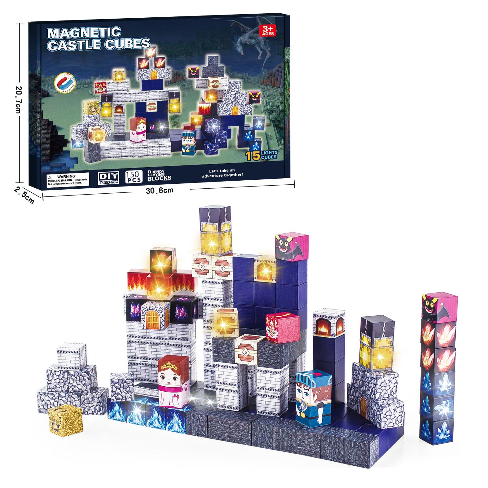 Luminous Magnetic Building Blocks - DIY Educational Assembly Toy for Kids Birthday 150PCS Gift Box