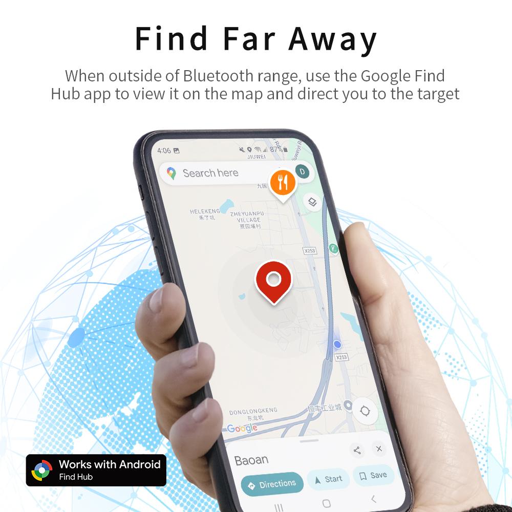 4-Pack Navigation Tracker via Google's Find Hub Hybrid Positioning Android Finder Wallet Bag Luggage for Xiaomi Motorola GMS