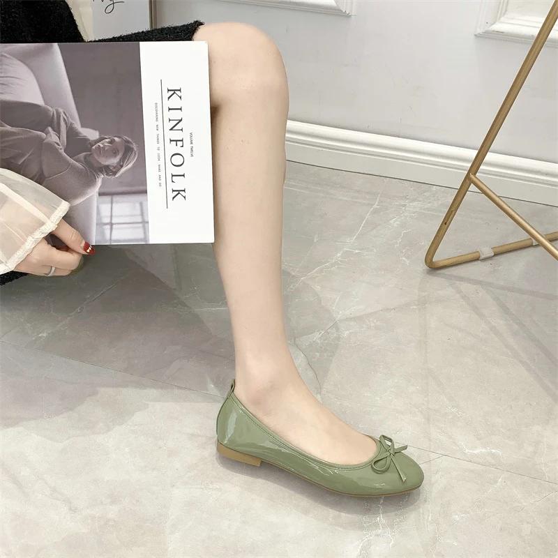 Women's Bow Flat Shoes, Round Head Soft Sole Non-slip Commuter Casual Shoes