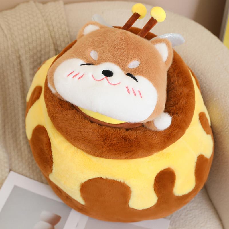 Capybara Bee Shiba Inu Honey Jar Plush Toy Animal Stuffed Doll Gift Decoration
