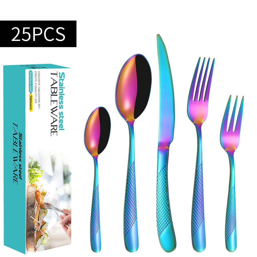 Stainless Steel Tableware Suit Steak Knife, Fork and Spoon 20/30 Pieces Suit Five Main Pieces Tableware