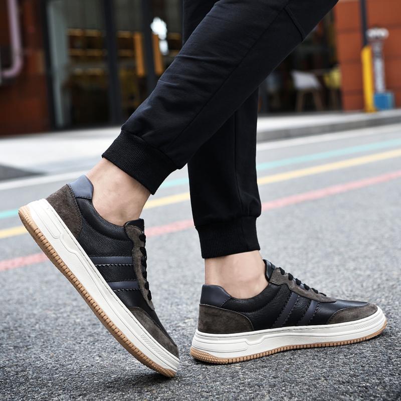 New Men's Casual Shoes Genuine Leather Sneakers Fashion Designer Handmade Men Shoes Soft Sport Designer Shoes