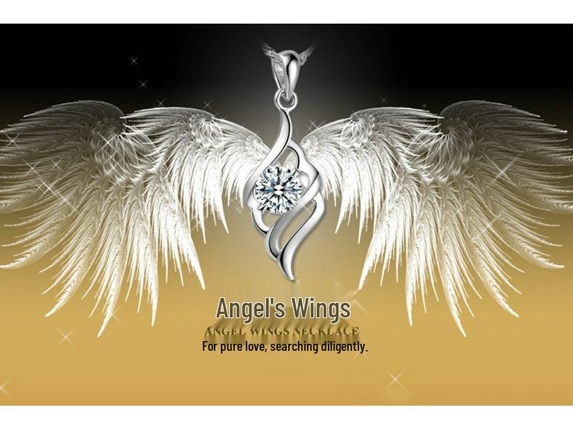 Angel's Feather Pendant: Korean Style Natural Crystal Jewelry