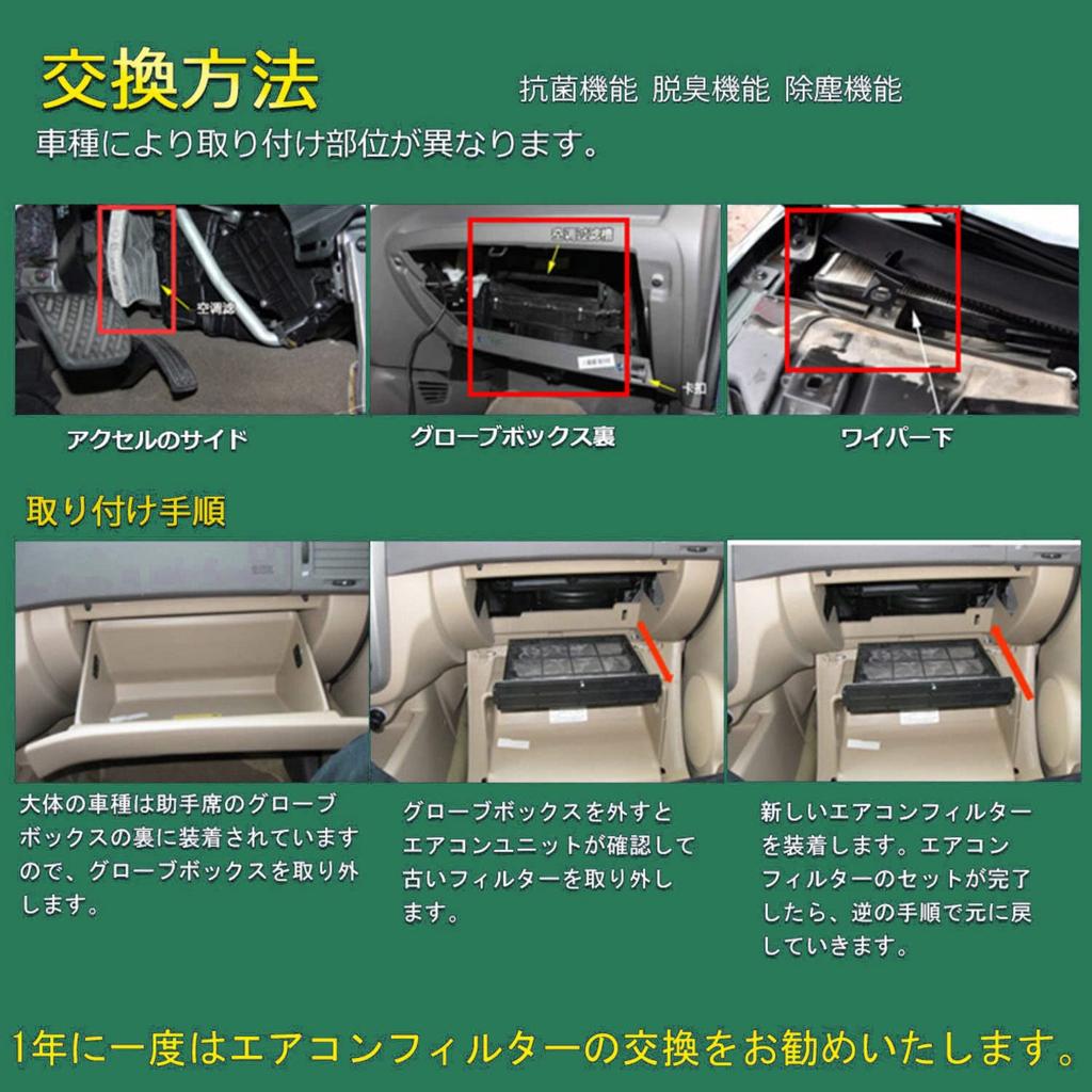 Replacement air conditioner filter for Prius Aqua Voxy bB Harrier Prius and Features a special structure with activated carbon for and deodorizing