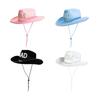 Chapéus de Cowboy Ocidentais Estilosos Com Bordado Pérolas Letra Pai/Mãe Para Evento Familiar ao Ar Livre e Chá de Bebê Evento de Feriado