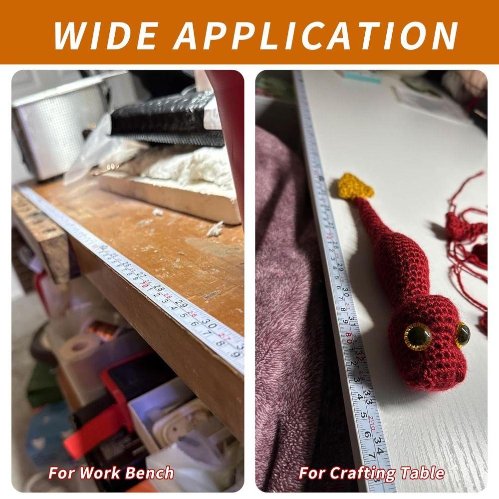 Self-Adhesive Metal Tape Measure Steel Adhesive Backed Tape Ruler Durable Workbench Ruler  Drafting