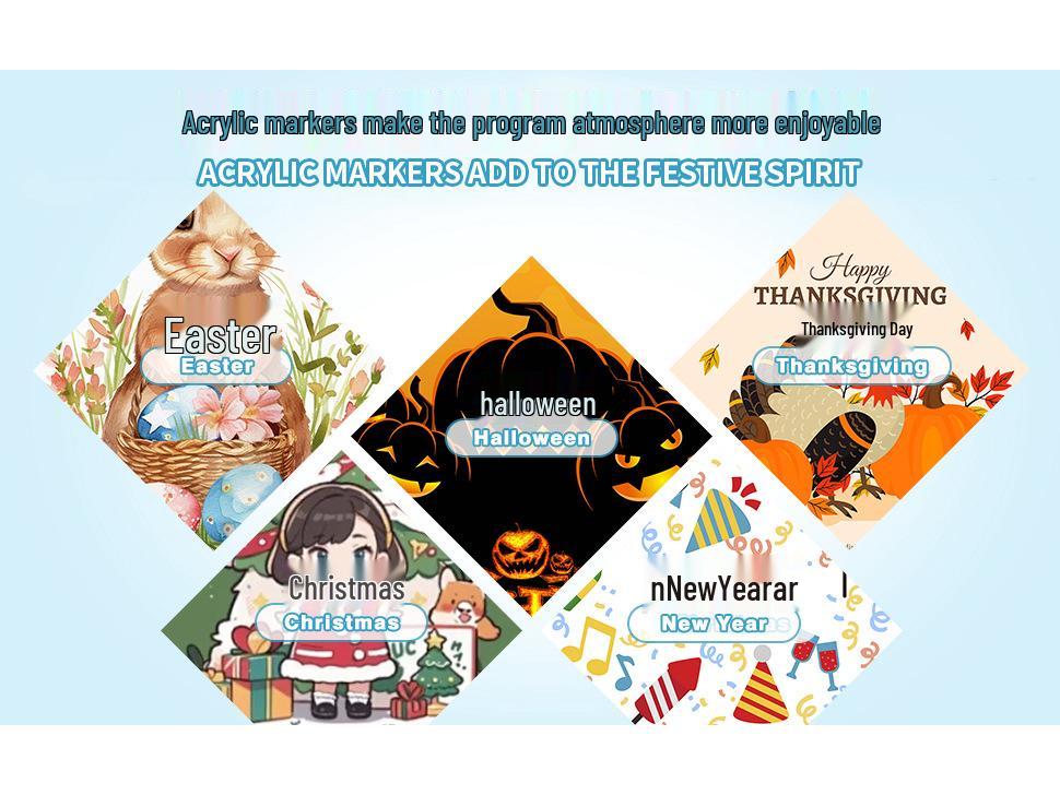 Double-headed Acrylic Marker Pens with Stackable Colors and Soft Brush Tips for Art Painting