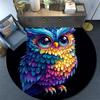 Owl Artwork Round Area Rug,Carpet Rug for Living Room Bedroom Sofa Playroom Decor,Non-slip Floor Mat
