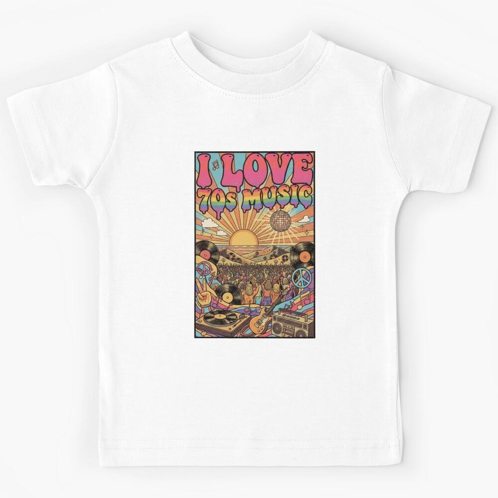 I Love 70 s Music vintage design Kids T-Shirt 110