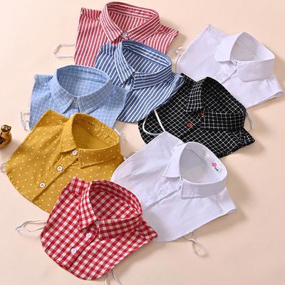 Proužkovaná košile s falešným límcem Dětský potisk Collares Mujer Bavlna Odnímatelný límec Choker Děti Kluci Dívky Odnímatelná polokošile