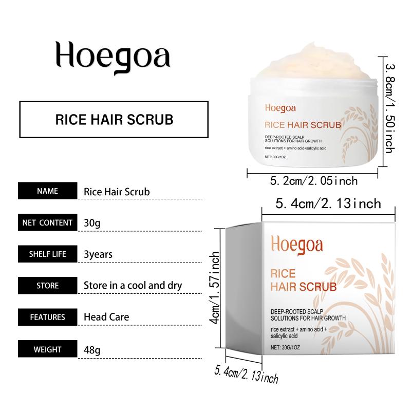 Rice Scalp Scrub Remove Dandruff Deep Exfoliating Nourishing Hair Volumizing Moisturizer For Sensitive Itchy Scalp