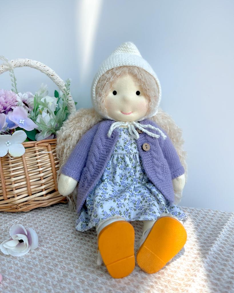 BlissfulPixie Waldorf Doll Handmade Cute Plush Toy for Perfect for Kids - Bunny, Doll, 30cm, Soft, Girls,