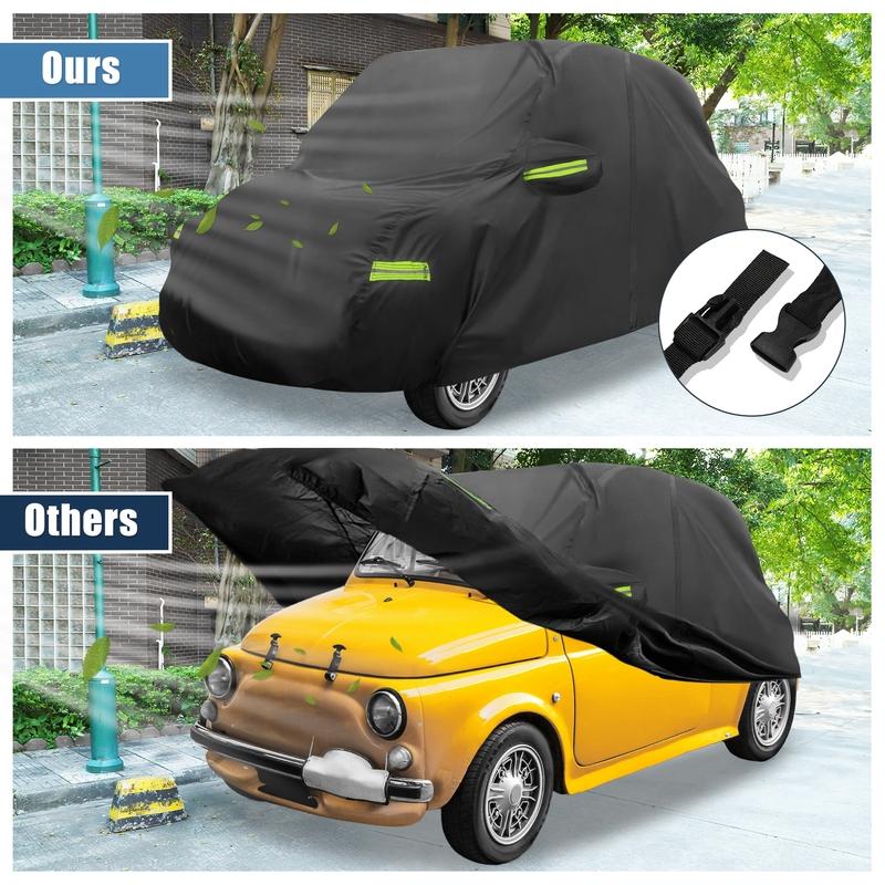 Motoforti for Fiat 500 2007- Cover Waterproof Car Cover Outdoor Full Car Cover All Weather Protection Rain Sun Protection
