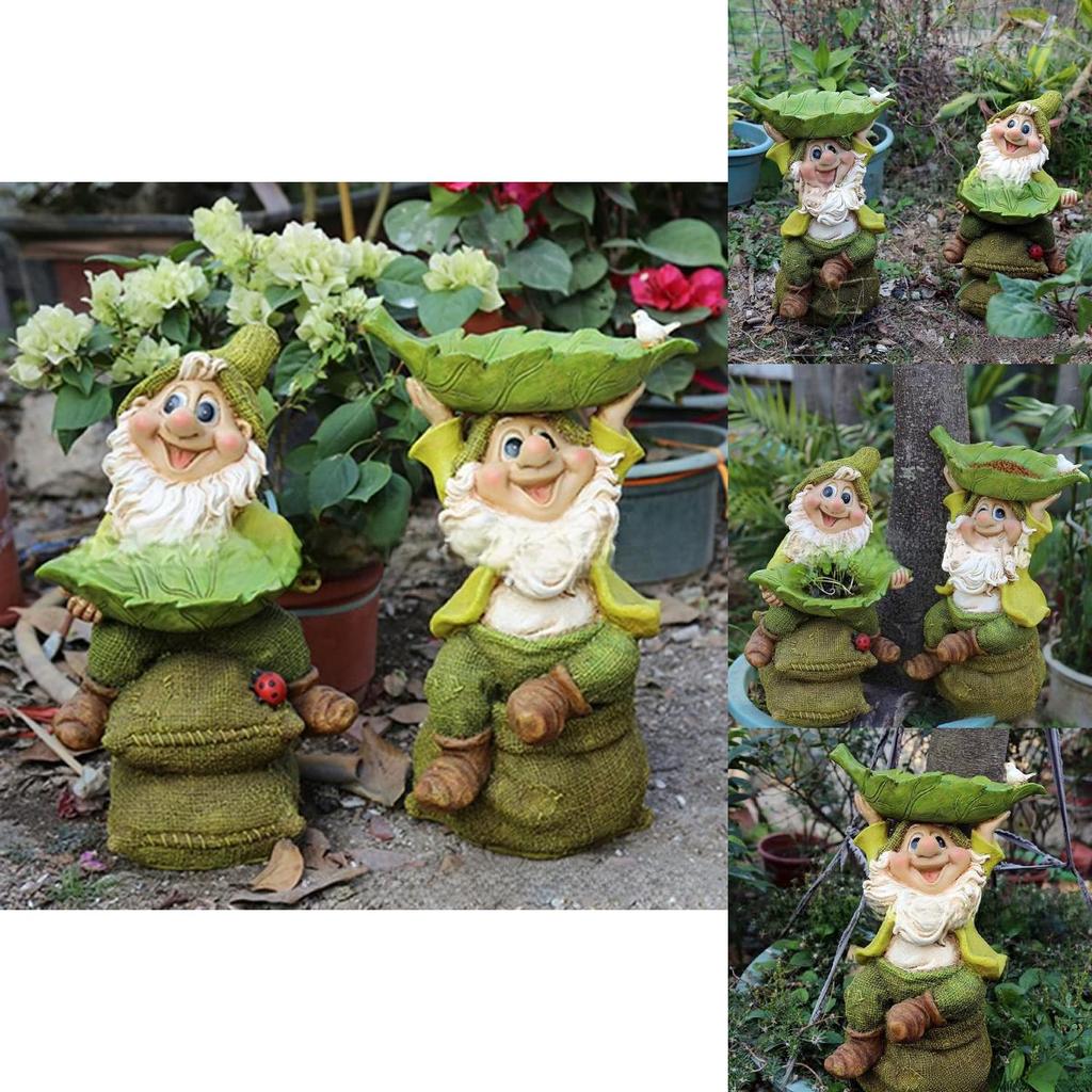 Playful Gnome Bird Feeder Beautiful Outdoor Ornament Great For Garden Landscaping