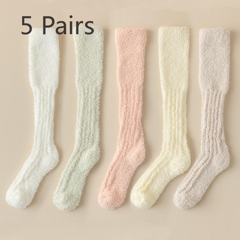 5 Pairs of Women s Winter Thick Warm and Fleece Moonshine Calf Socks 5 Pairs