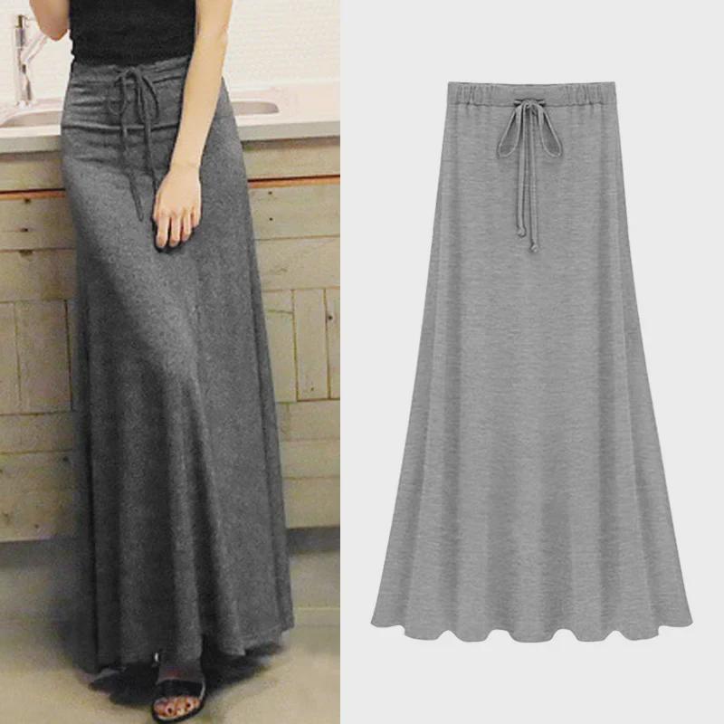 Women's Modal A-Line Strappy Long Skirt - Slim Fit, Summer Style, Plus Size