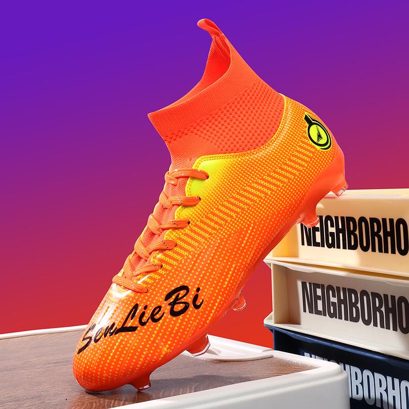 

2025 New Men s Soccer Shoes FG Anti-Skid High Top Football Boots Boy s Professional Training Shoes Kids Outdoor Soccer Cleats 20 46